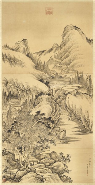 清錢維城畫雲峰蕭寺　軸