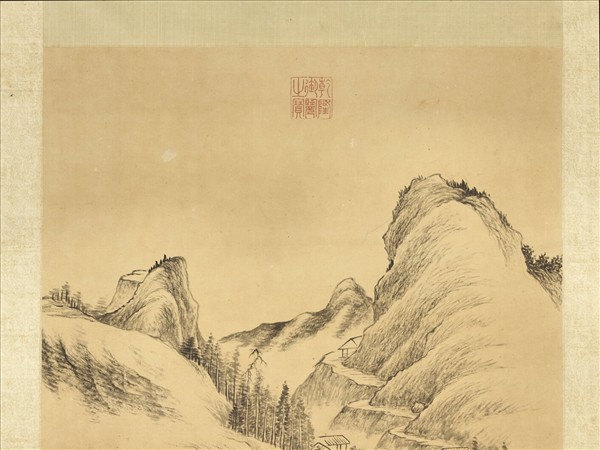 清錢維城畫雲峰蕭寺　軸