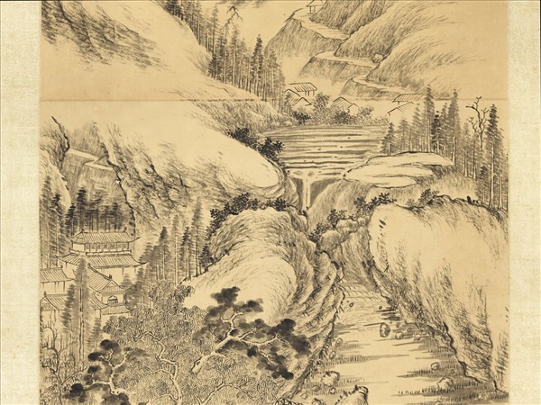 清錢維城畫雲峰蕭寺　軸