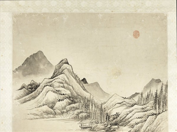 清錢維城秋溪飛瀑　軸