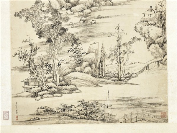 清錢維城漁汀秋霽　軸