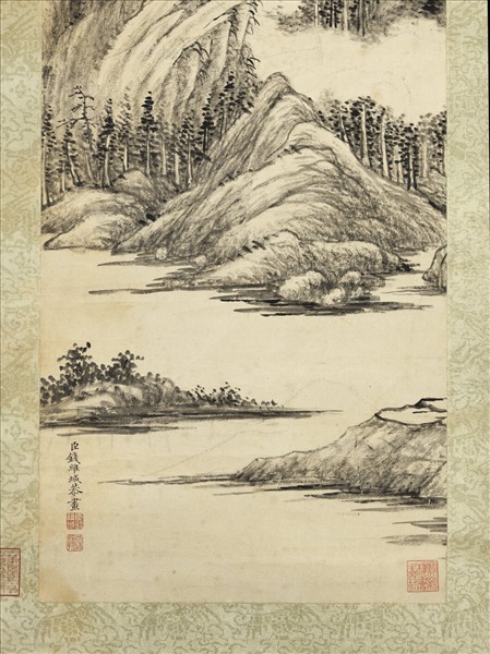 清錢維城雲壑鐘聲　軸