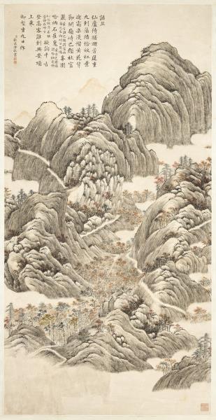 清張若澄哈納紅葉　軸