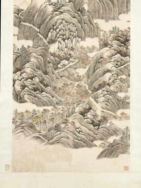 清張若澄哈納紅葉　軸