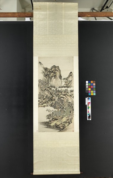 清董誥雲山飛瀑　軸