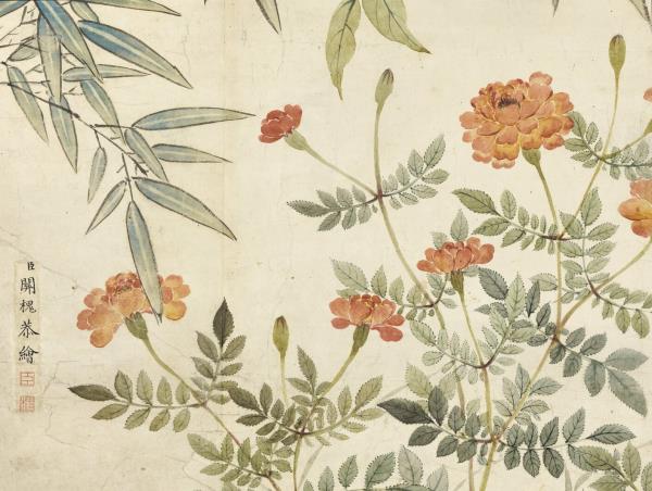 清關槐花卉圖　軸