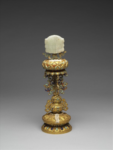 銅鍍金嵌玉及填料八寶（華蓋）