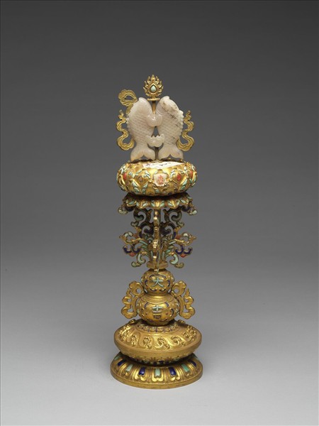 銅鍍金嵌玉及填料八寶（魚寶）