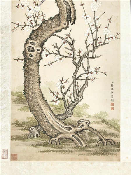 清楊大章松梅文禽　軸