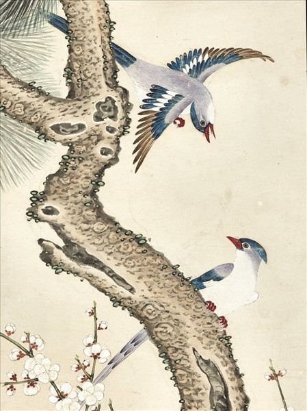 清楊大章松梅文禽　軸