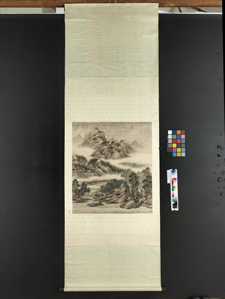 清王炳雲峰煙樹　軸