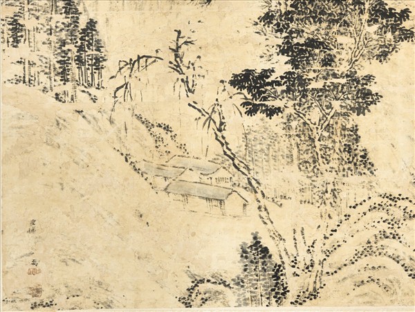 清傅雯岩壑幽居　軸