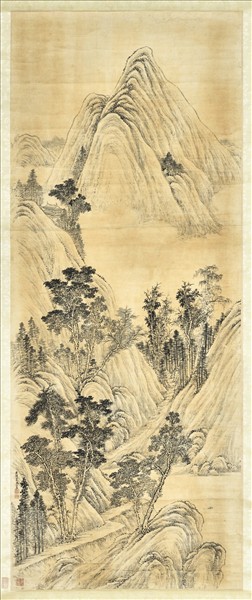 清傅雯寒山蕭寺　軸