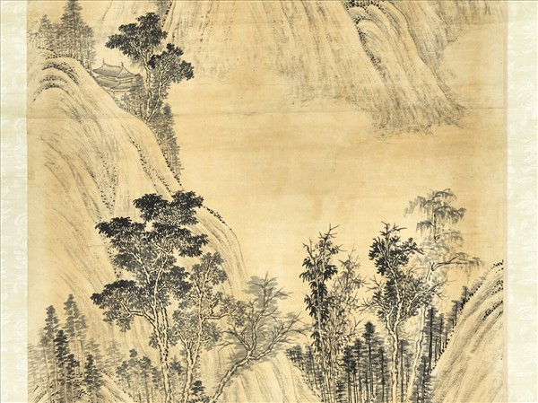 清傅雯寒山蕭寺　軸