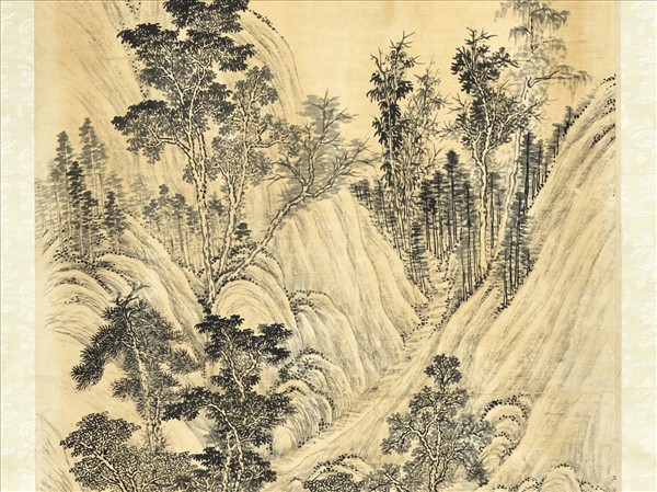 清傅雯寒山蕭寺　軸