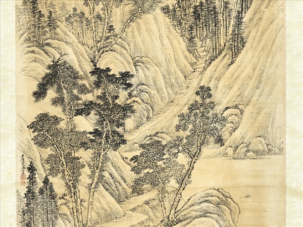 清傅雯寒山蕭寺　軸