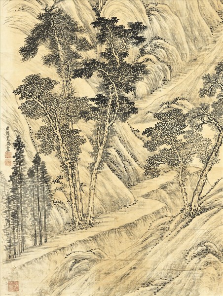 清傅雯寒山蕭寺　軸