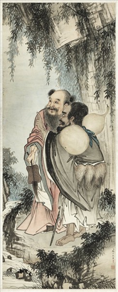 清馮寧二仙圖　軸