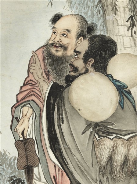 清馮寧二仙圖　軸