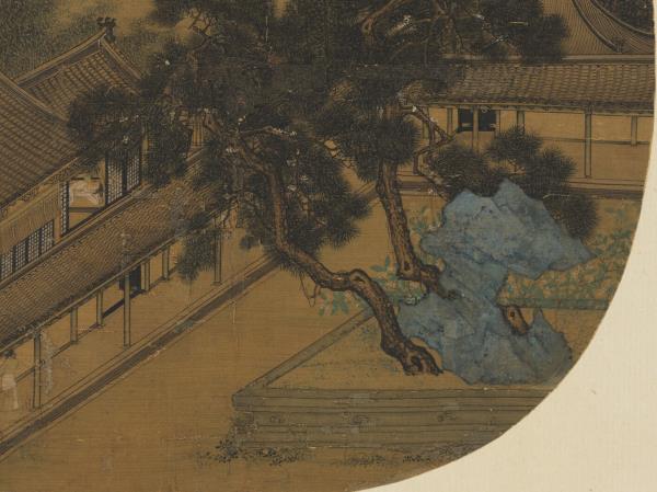 紈扇畫冊　冊　無款松陰庭院