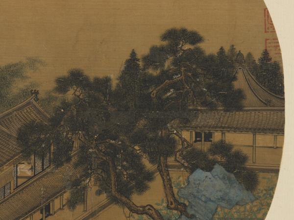 紈扇畫冊　冊　無款松陰庭院