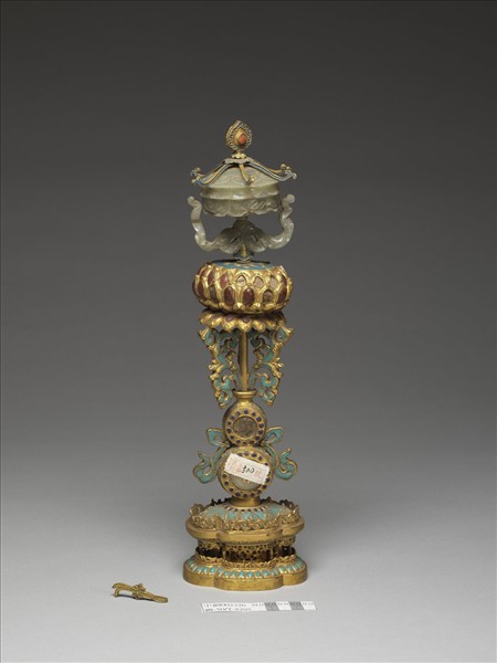 銅鍍金嵌玉填料八寶（華蓋）