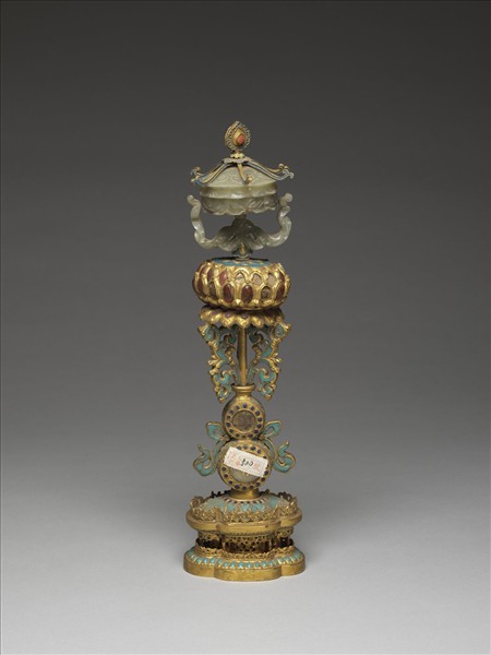 銅鍍金嵌玉填料八寶（華蓋）