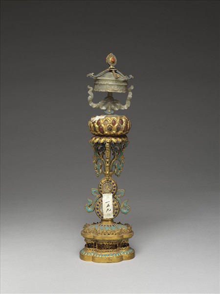 銅鍍金嵌玉填料八寶（華蓋）