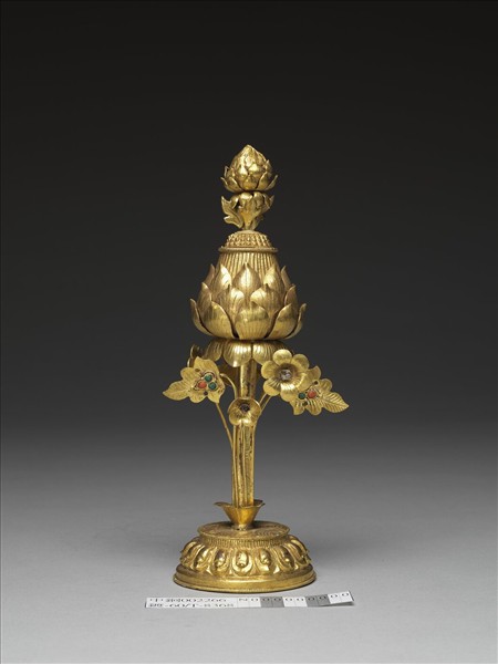 銅鍍金嵌料石八吉祥-蓮花