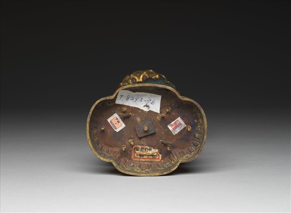 銅鍍金嵌玉填料八寶（法螺）