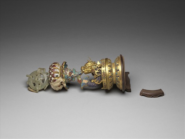 銅鍍金嵌玉及填料八寶（法輪）