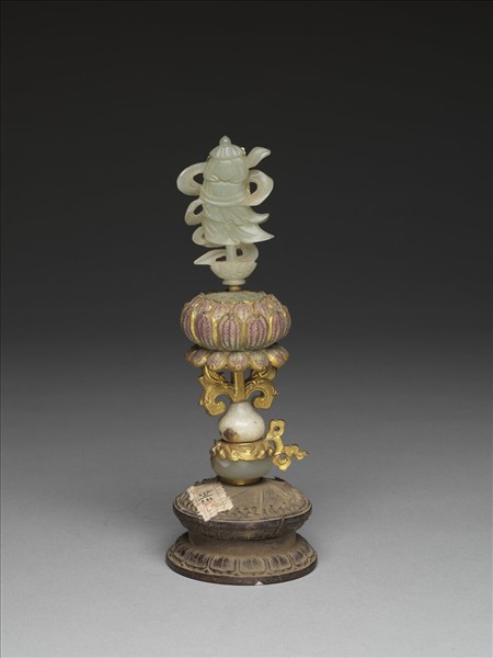 銅鍍金嵌玉及填料八寶（寶傘）