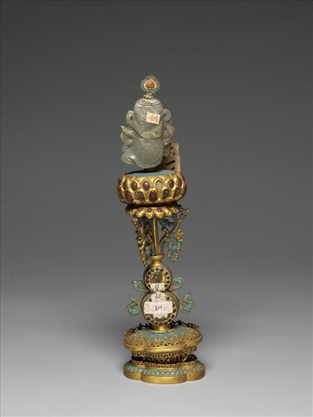 銅鍍金嵌玉填料八寶（寶傘）