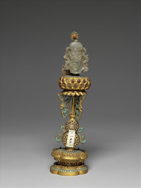 銅鍍金嵌玉填料八寶（寶傘）