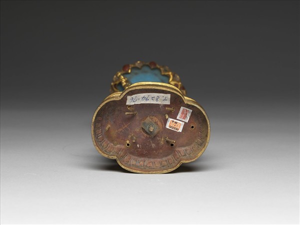 銅鍍金嵌玉填料八寶（寶傘）