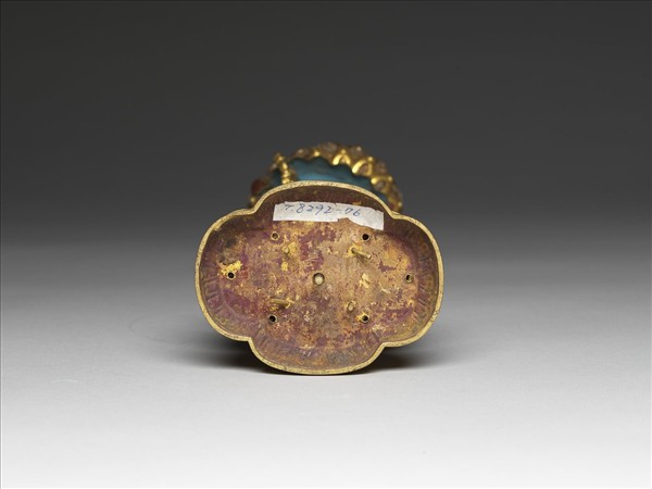 銅鍍金嵌玉填料八寶（法輪）