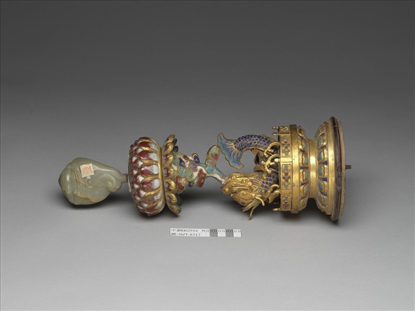 銅鍍金嵌玉及填料八寶（寶傘）