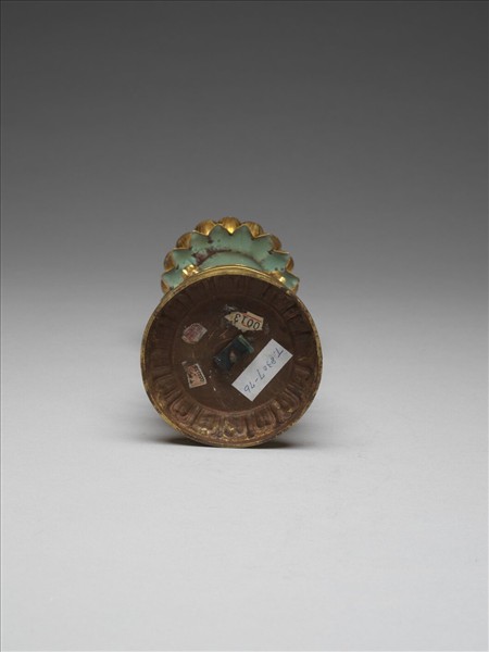 銅鍍金嵌青玉及填琺瑯八吉祥-吉祥結