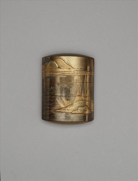 江帆水渚蒔繪印籠