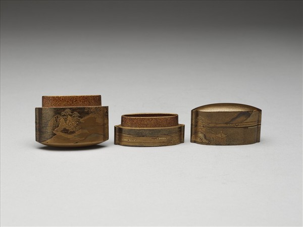 江帆水渚蒔繪印籠