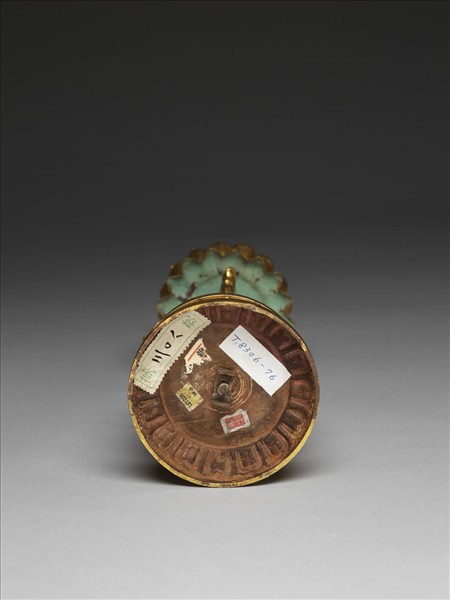 銅鍍金嵌青玉及填琺瑯八吉祥-雙魚