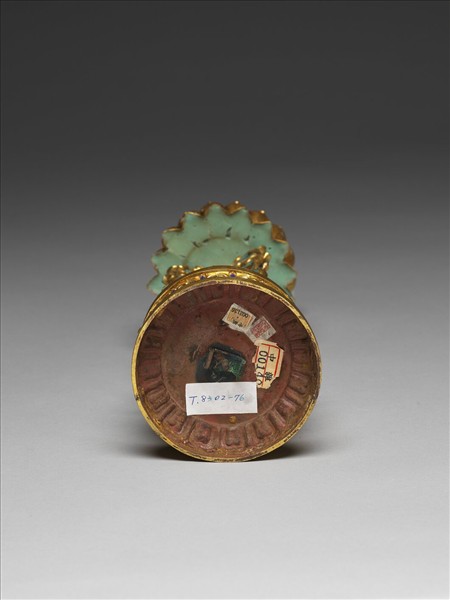 銅鍍金嵌青玉及填琺瑯八吉祥-勝利幢