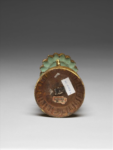 銅鍍金嵌青玉及填琺瑯八吉祥-寶瓶