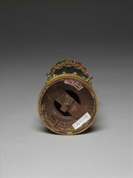 銅鍍金嵌玉及填料八寶（寶瓶）