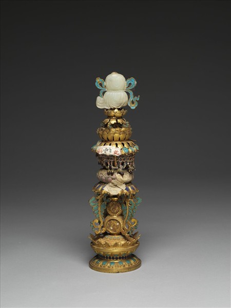 銅鍍金嵌玉及填料八寶（寶傘）