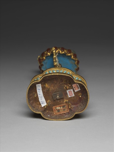 銅鍍金嵌玉及填料七政寶（寶馬）