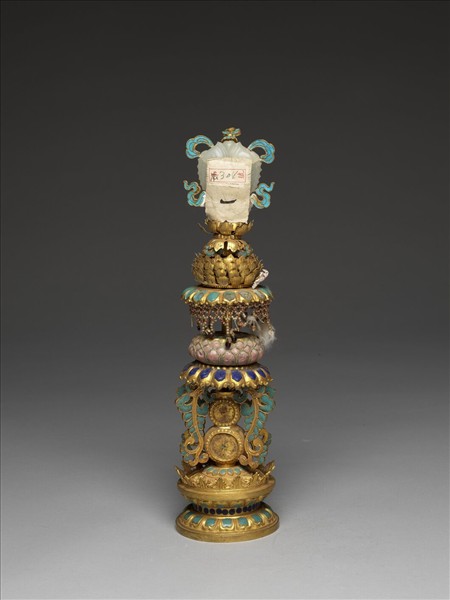 銅鍍金嵌玉及填料八寶（魚寶）