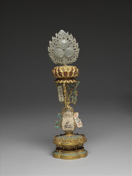 銅鍍金嵌玉及填料七政寶（寶珠）