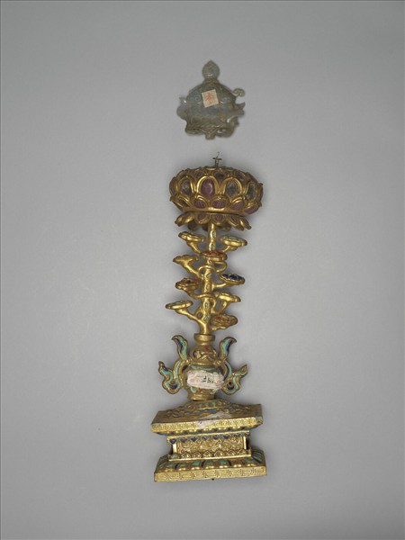 銅鍍金嵌玉及填料八寶（華蓋）