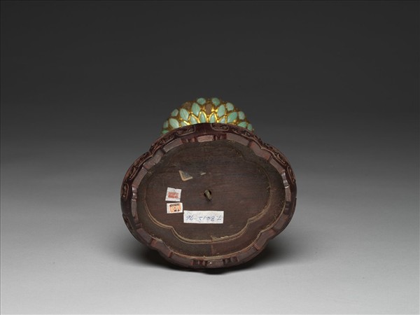 銅鍍金嵌料石八寶（法螺）